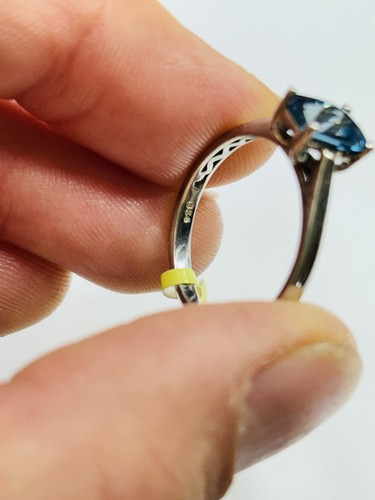 TJC silver and London Blue Topaz solitaire ring UK size M new with tag - Picture 5 of 5