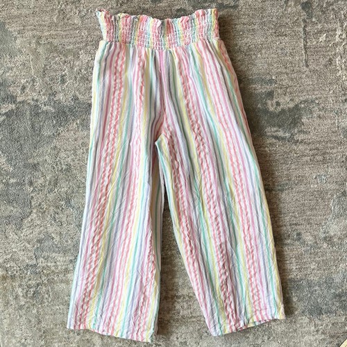 Haute Hippie Girls 3 Piece Pom Pom Tank, Pastel Stripe Pants & Hat Set 7/8 - Picture 10 of 14
