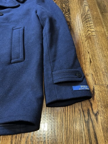 $798 Polo Ralph Lauren Peacoat Giacca Uomo XL Misto Lana Navy Doppiopetto - Foto 5 di 13