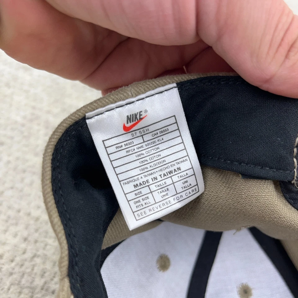 Винтажные Nike шляпа крышка бейсболки коричневый желтовато-коричневый свуш с надписью 90-х Тайвань редкая хаки - Изображение 3 из 4