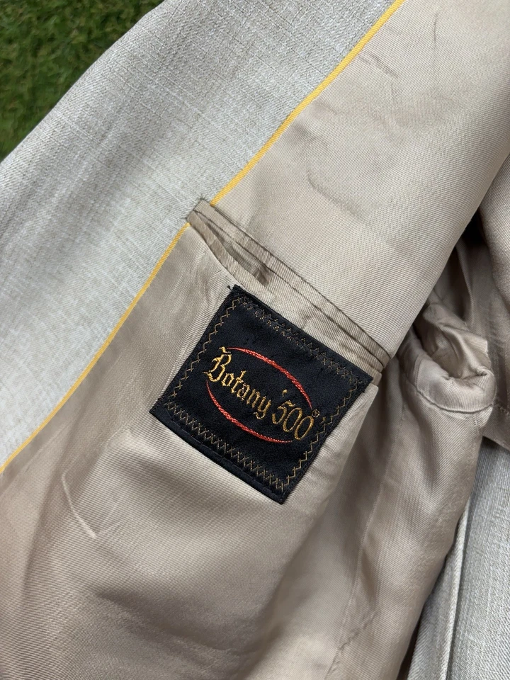 BOTANY 500 Traje Hombre 42 R Abrigo Deportivo Traje Chaqueta y Pantalones Beige Años 90 Formal Foto 2 de 4