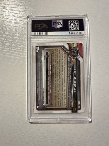 Kristian Robinson Rc Rookie 1st Bowman Chrome Auto PSA 10 - Picture 2 of 2