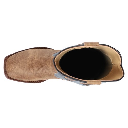Roper Dalton Square Toe Cowboy Youth Boys Brown Casual Boots 09-119-1900-2805 - Picture 4 of 5