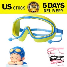 Kids 100 UV Protection HD Clear Swimming Goggles Anti-Fog Glasses Summer