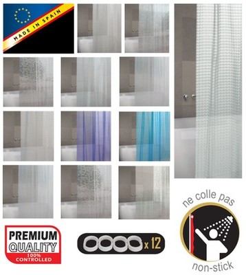 MSV Duschvorhang 180x200cm Anti Schimmel Textil Badewannenvorhang Transparent