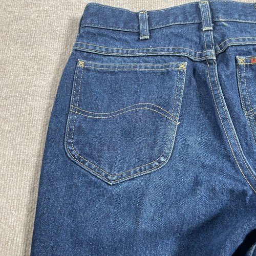 Vintage 80er Lee Denim Jeans Herren Größe 29x30 blau dunkle Waschung Union Made in USA - Bild 7 von 15