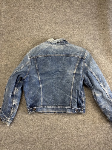 Vintage Levis Jacket Mens 48 Denim Blanket Lined Trucker Made USA Distressed 90s - Picture 9 of 9