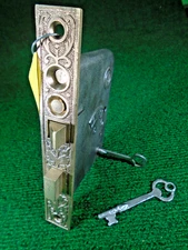 BLW # 3842 EASTLAKE DOUBLE KEY ENTRY MORTISE LOCK w/KEY 6 3/4" FACE (21312)