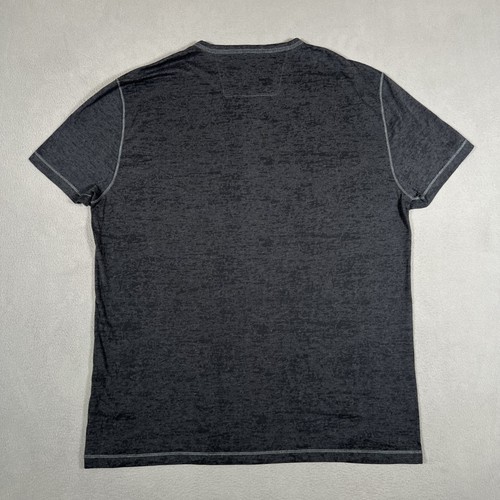John Varvatos Henley Snap Shirt Mens Large Charcoal Gray USA V-Neck Preppy - Picture 2 of 6
