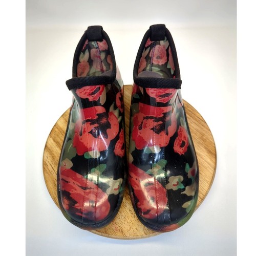 ARESGO Women’s Size 8 Garden Boots Rain Shoes Slip On Floral Print Cute Comfy