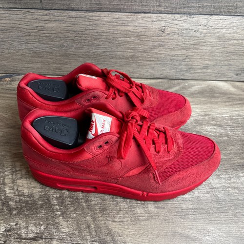 Nike Air Max 1 Premium Tonal Pack 875844-600 Men's 11 Casual Shoes Red Sneakers - Picture 4 of 10