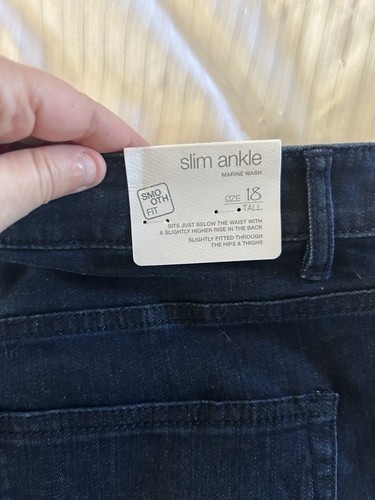 NWT J. JILL Denim Smooth Fit Slim Ankle Cotton Spandex Blue Jeans Size 18 T Tall - Picture 3 of 5