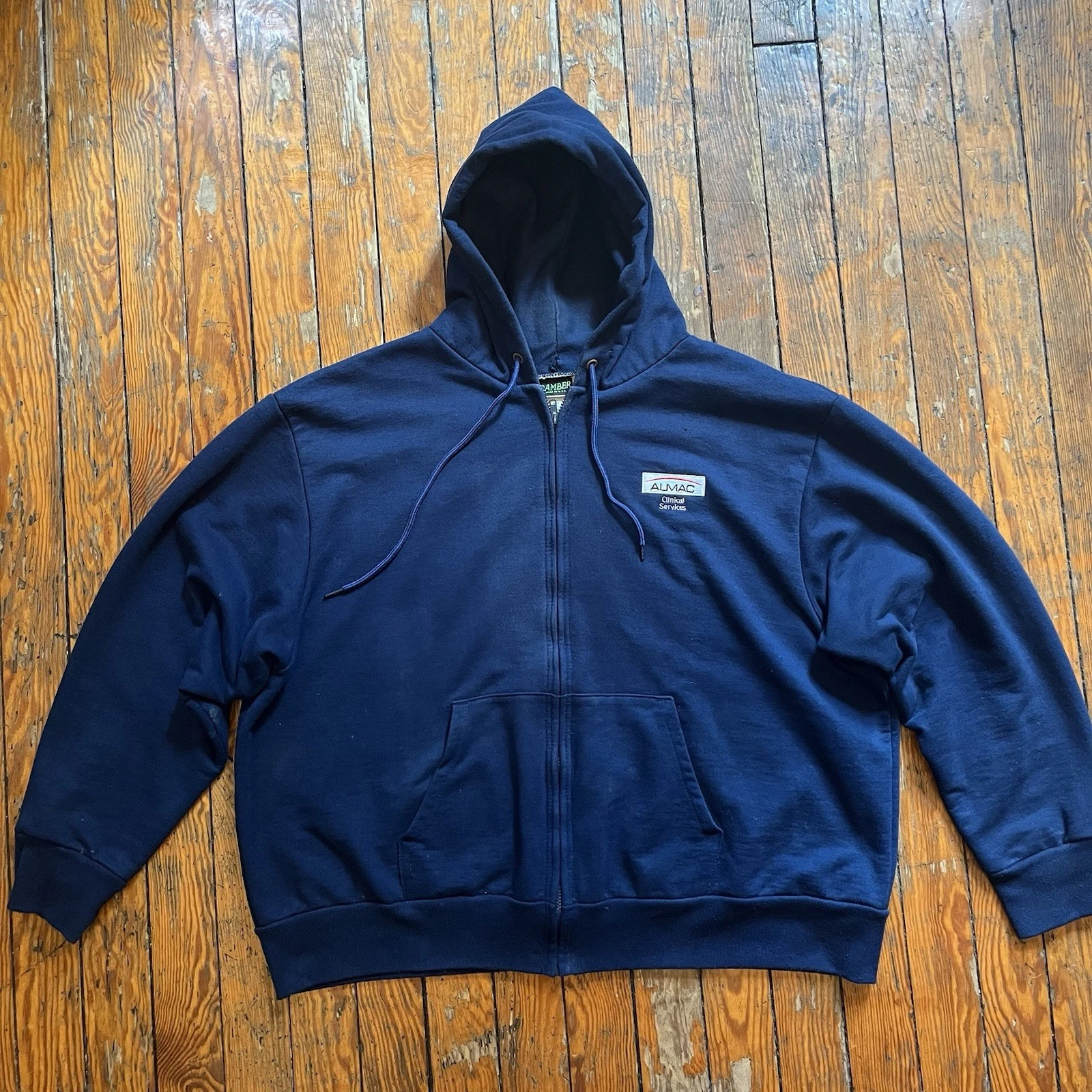 Camber Thermal Zip Hoodie Sweatshirt Men’s 3XL Navy Blue Double Knit USA Logo