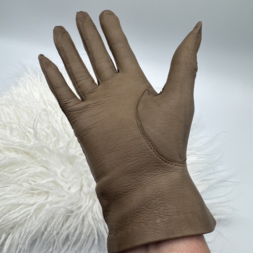VTG Alexander’s Italy 6? Genuine Brown Leather 100% Silk Lining Driving Gloves - Picture 4 of 21
