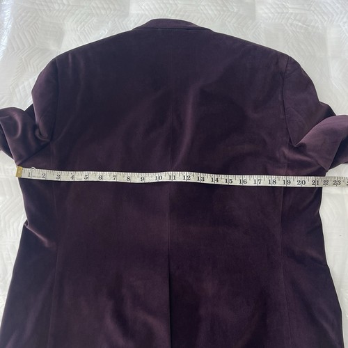 RALPH LAUREN Blazer 40S Burgundy Velvet Sport Coat Two Button Suit Jacket Suit - Picture 9 of 13