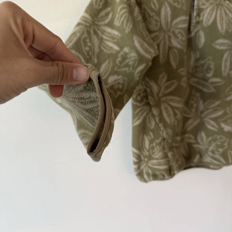 Patagonia Synchilla Vellón DE COLECCIÓN Verde y Blanco Hojas Hawaianas Para Mujer Talla S Foto 3 de 4