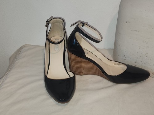Cole Haan Grand Os Wedge Dress Heel Black Patent Leather Shoe Sz 8.5 B Pointed - Picture 8 of 15