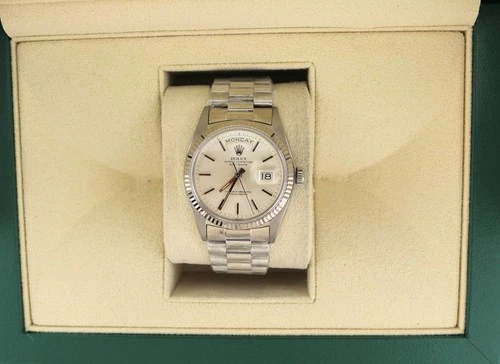 1974 Rolex Day-Date 1803 Silver Dial 18kt White Gold President No Papers 36mm