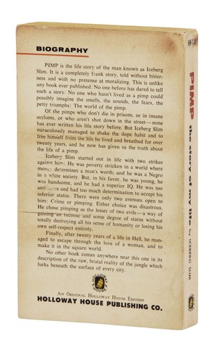 Pimp ~ by ICEBERG SLIM ~ First Edition ~ 1st Printing ~ 1967 ~ Holloway House - Foto 2 di 6