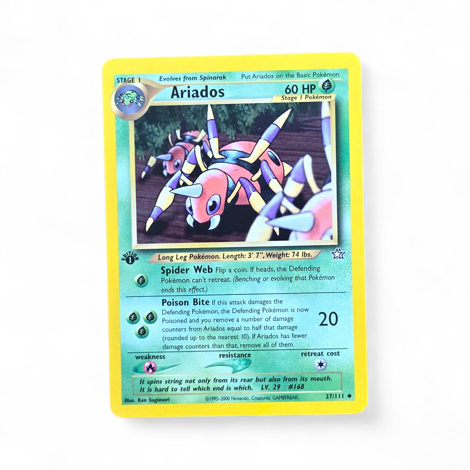 Ariados Pokémon Card Neo Genesis 27/111 1st Edition NM Uncommon Grass WOTC 2000