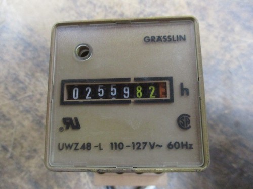 Grasslin Hour Meter UWZ48-L 110-127V 60Hz Used - Picture 4 of 4