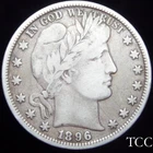 1896 BARBER HALF DOLLAR ~ STUNNING ORIGINAL 50c COIN ~ FREE SHIPPING ~ TCC