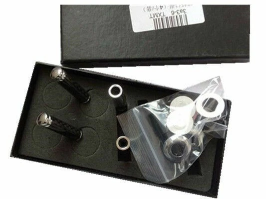 4X pinos de maçaneta de trava de porta interior de caminhão automático de fibra de carbono real + cobre 1cm x 3,2cm - Imagem 3 de 4