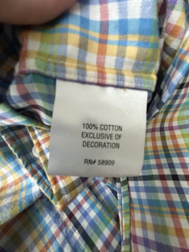 Camicia uomo Cremieux con bottoni L manica lunga multicolore a quadri cotone primavera/estate - Foto 10 di 12
