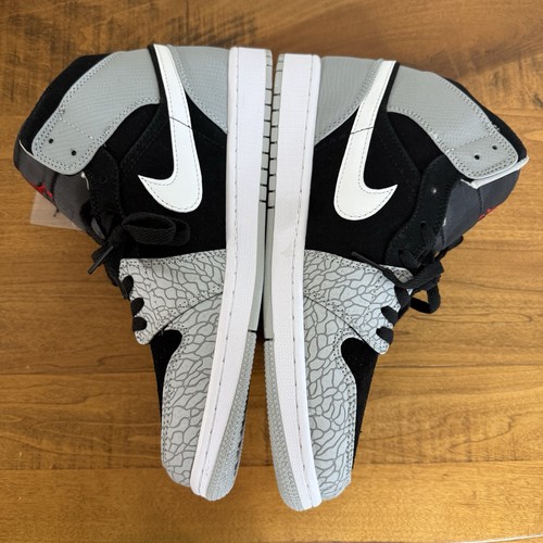 NUOVO Nike Air Jordan 1 Mid SE "Elephant Print" Nero Rosso DM1200-016 Uomo Taglia 12 - Foto 3 di 8