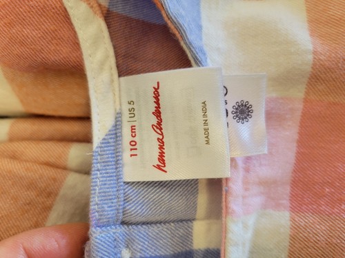 Hanna Andersson Pastel Plaid Flannel Tunic Top/Mini Dress Cottagecore 5T - Picture 6 of 8