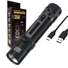 Nitecore EDC31 Compact Tactical EDC Flashlight -3,500 Lumens, 380m Beam, Recharg