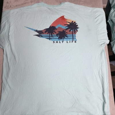 Salt Life Live Salty Beach Coastal Outdoor Short Sleeve Mens 2XL Graphic T Shirt