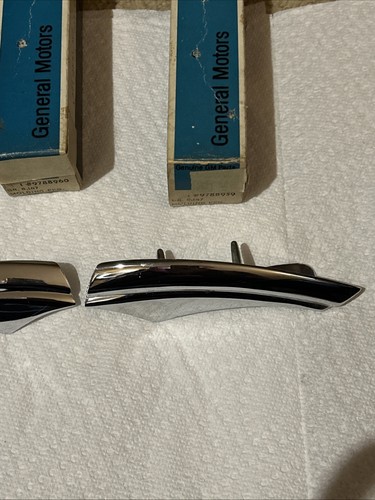 NOS 1967 GM Pontiac Right And Left Front Fender Upper Rear Molding - SET - Picture 2 of 16
