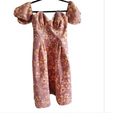 Asos Puff Sleeve Floral Dress Size 6