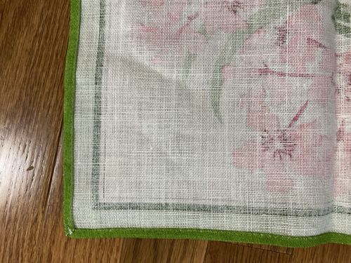 Vintage FLOWERS OF BERMUDA 100% Irish Linen Tea Towel Pink Blossoms Botanical - Picture 7 of 12