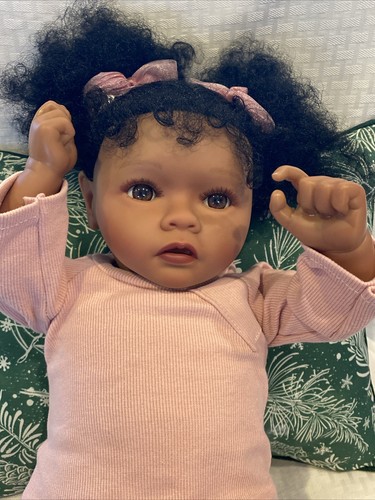 Beautiful African American Black reborn Baby doll- 18” Brown Skin, Eyes NWOB - Picture 22 of 22