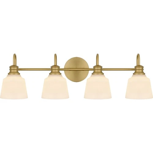 Aged Brass Four Light Bath from the Hinton Collection - Picture 1 of 7