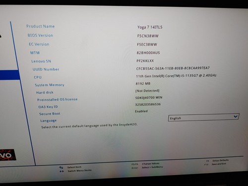 Lenovo Yoga 7 14ITL5 2 EN 1 Core i5-1135G7@2.40GHz, 8GB RAM, SIN SSD, PARA REPUESTOS - Imagen 3 de 15