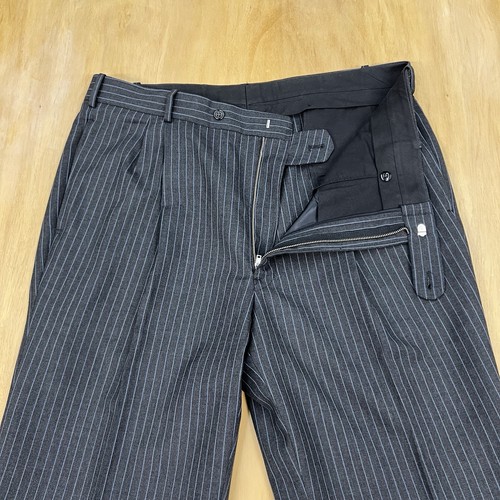 Tom James Custom Suit Mens 46-48Long Wool Cuffed Pleated Pants 38x31 Gray/Blue - Picture 5 of 15