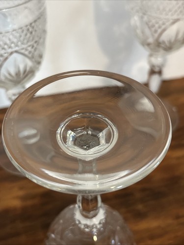 4er SET LUMINARC CRISTAL D'ARQUES ANTIK KLARGLAS WASSERKELCHE KUGELSTIEL - Bild 9 von 10