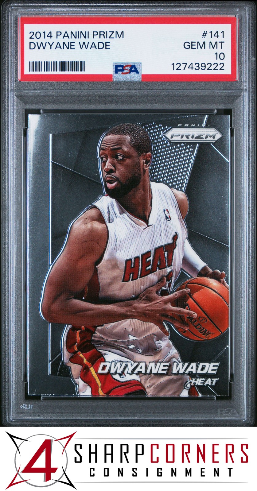 2014 PANINI PRIZM #141 DWYANE WADE HEAT HOF PSA 10