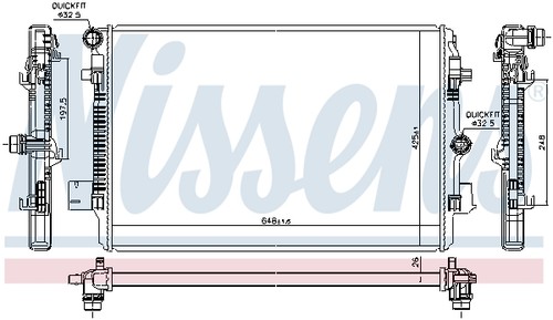 RADIATOR ENGINE COOLING 606720 FOR VW AUDI CZPC/DKZC 2.0L 4cyl POLOCZPC 2.0L - Picture 3 of 10