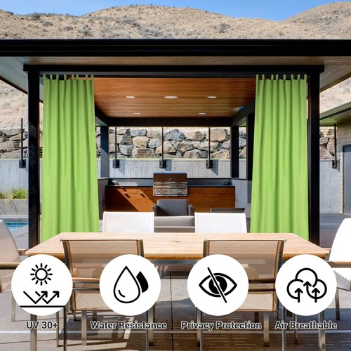 4 Pcs 54"x108" Outdoor Privacy Curtain Panel Tab Top UV30+ Porch Pergola Deck - Picture 4 of 9