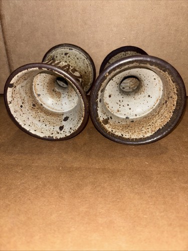 Vintage Hand Thrown Studio Art Pottery Stoneware Candle Holder Goblet Set #N - Picture 19 of 24
