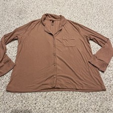 Skims Button Down Pajama Shirt Sz L Cozy Lounge Soft Sleepwear Modal Blend