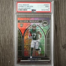 Garrett Wilson 2022 Panini Mosaic Stained Glass Mosaic RC #GM-27 PSA 9