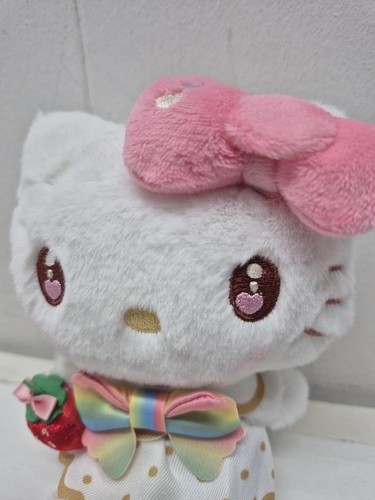 Sanrio Giornale Fragola 50° Anniversario 5,5 in Peluche Mascotte Hello Kitty - Foto 2 di 6