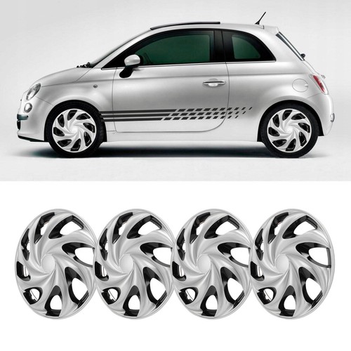 *´ 4Pcs 14 Inch Car Wheel Trims Silvery Wheel Rim Skin Cover Hub For Cars Trucks - Picture 5 of 12