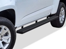 APS Black Powder Coated 5 inches Wheel to Wheel Running Boards Nerf Bars Si...