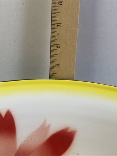 Porcelain Enamel Ware Fruit Bowl Wash Basin Vintage 1960s Large 15” - Picture 7 of 8